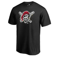 Load image into Gallery viewer, Pittsburgh Pirates Splatter Logo Big And Tall T-Shirt - Black MLB Guys Tee
