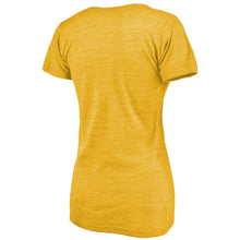 Load image into Gallery viewer, San Diego Padres Women&#39;s Rising Script Tri-Blend V-Neck T-Shirt - Gold MLB Ladies V-Neck
