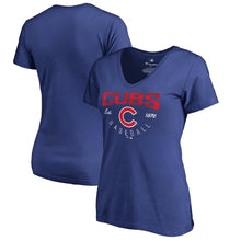 Load image into Gallery viewer, Chicago Cubs Women&#39;s Plus Size Live For It V-Neck T-Shirt - Royal MLB Ladies V-Neck
