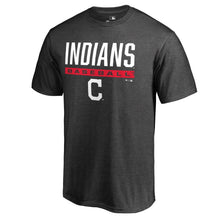 Load image into Gallery viewer, Cleveland Indians Win Stripe T-Shirt - Heathered Charcoal MLB Guys Tee
