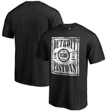 Load image into Gallery viewer, Detroit Pistons Court Vision T-Shirt - Black NBA Guys Tee
