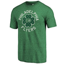 Load image into Gallery viewer, Philadelphia Flyers St. Patrick's Day Luck Tradition Tri-Blend T-Shirt - Heathered Green NHL Guys Tee

