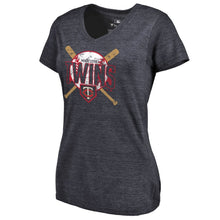 Load image into Gallery viewer, Minnesota Twins Women&#39;s Hometown Collection Win Twins V-Neck T-Shirt MLB Ladies V-Neck
