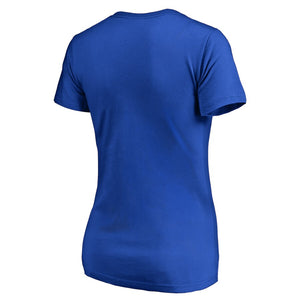 Chicago Cubs Women's Static Logo V-Neck Plus Size T-Shirt - Royal MLB Ladies V-Neck