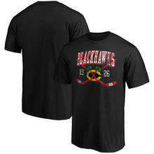 Load image into Gallery viewer, Chicago Blackhawks Team Line Shift T-Shirt - Black NHL Guys Tee

