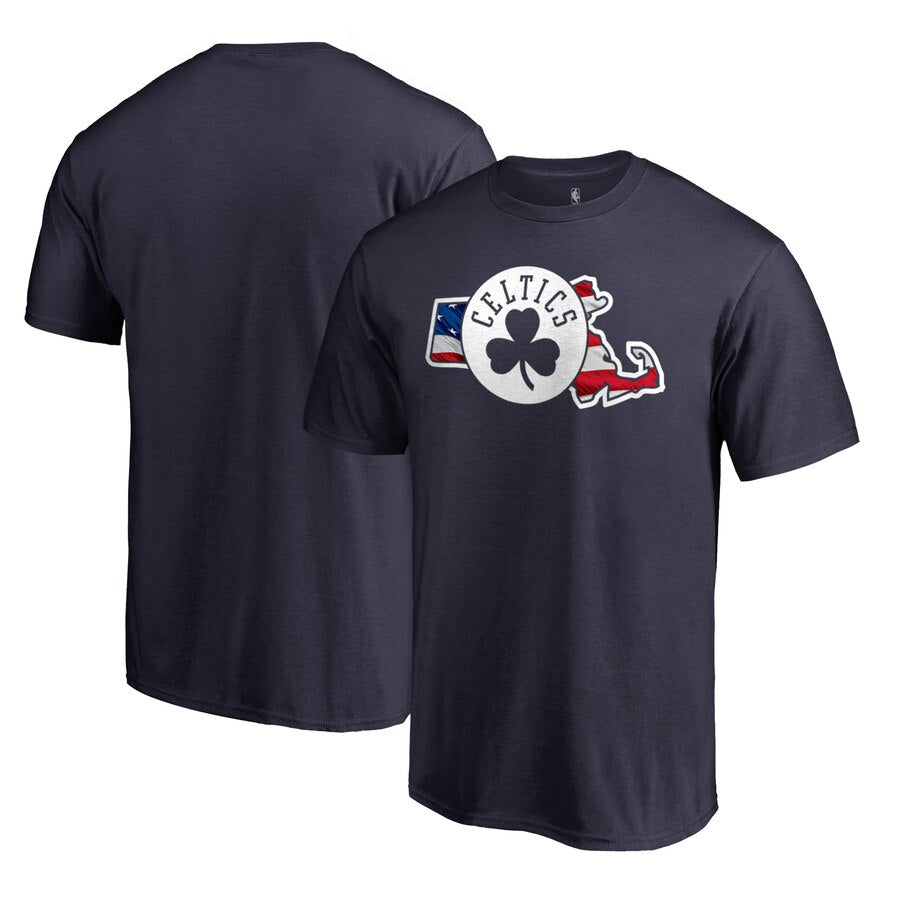 Boston Celtics Banner State Team T-Shirt - Navy NBA Guys Tee