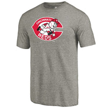 Load image into Gallery viewer, Cincinnati Reds Cooperstown Collection Forbes Tri-Blend T-Shirt - Ash MLB Guys Tee

