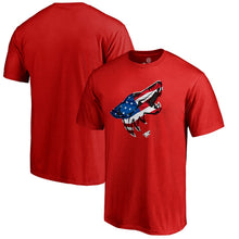 Load image into Gallery viewer, Arizona Coyotes Banner Wave T-Shirt - Red NHL Guys Tee
