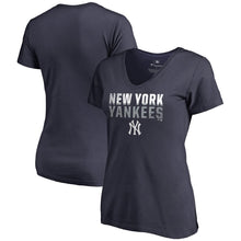 Load image into Gallery viewer, New York Yankees Women&#39;s Fade Out V-Neck T-Shirt - Navy MLB Ladies V-Neck
