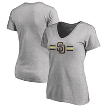 Load image into Gallery viewer, San Diego Padres Women&#39;s 2019 Players&#39; Weekend V-Neck T-Shirt - Heather Gray MLB Ladies V-Neck
