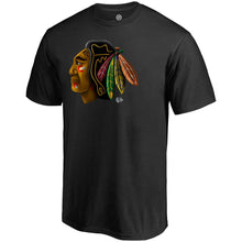 Load image into Gallery viewer, Chicago Blackhawks Midnight Mascot T-Shirt - Black NHL Guys Tee
