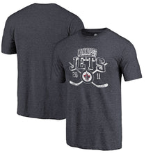 Load image into Gallery viewer, Winnipeg Jets Vintage Collection Line Shift Tri-Blend T-Shirt - Navy NHL Guys Tee
