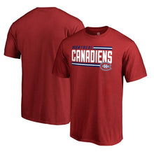 Load image into Gallery viewer, Montreal Canadiens Iconic Collection On Side Stripe T-Shirt - Red NHL Guys Tee
