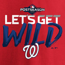 Load image into Gallery viewer, Washington Nationals Women&#39;s 2019 Postseason Locker Room V-Neck T-Shirt - Red MLB Ladies V-Neck
