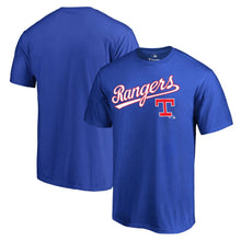 Load image into Gallery viewer, Texas Rangers Cooperstown Collection Wahconah T-Shirt - Royal MLB Guys Tee

