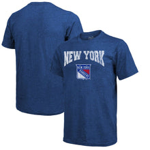 Load image into Gallery viewer, New York Rangers Majestic Threads City Over Graphic Tri-Blend T-Shirt - Blue NHL Guys Tee
