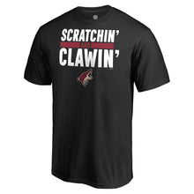 Load image into Gallery viewer, Arizona Coyotes Scratchin&#39; And Clawin&#39; T-Shirt - Black NHL Guys Tee
