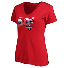 Load image into Gallery viewer, St. Louis Cardinals Women&#39;s 2019 Nl Central Division Champions Locker Room V-Neck T-Shirt - Red MLB Ladies V-Neck
