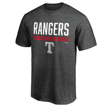Load image into Gallery viewer, Texas Rangers Win Stripe T-Shirt - Charcoal MLB Guys Tee
