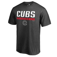 Load image into Gallery viewer, Chicago Cubs Win Stripe T-Shirt - Charcoal MLB Guys Tee
