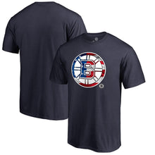 Load image into Gallery viewer, Boston Bruins Banner Wave T-Shirt - Navy NHL Guys Tee
