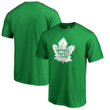 Load image into Gallery viewer, Toronto Maple Leafs St. Patrick's Day White Logo T-Shirt - Green NHL Guys Tee
