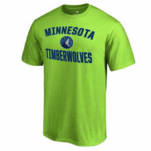 Load image into Gallery viewer, Minnesota Timberwolves Victory Arch T-Shirt - Neon Green NBA Guys Tee
