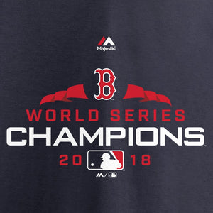 Boston Red Sox Women's 2019 World Series Champions Executive Logo Plus Size V-Neck T-Shirt - Navy MLB Ladies V-Neck