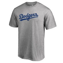 Load image into Gallery viewer, Los Angeles Dodgers Team Wordmark T-Shirt - Heathered Gray MLB Guys Tee
