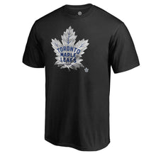 Load image into Gallery viewer, Toronto Maple Leafs Alternate Logo Midnight Mascot T-Shirt - Black NHL Guys Tee
