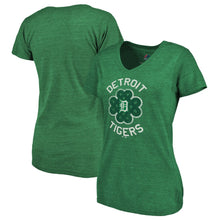 Load image into Gallery viewer, Detroit Tigers Women&#39;s 2019 St. Patrick&#39;s Day Luck Tradition V-Neck T-Shirt - Kelly Green MLB Ladies V-Neck
