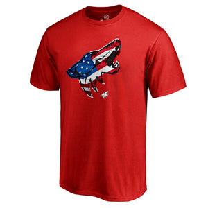 Arizona Coyotes Banner Wave T-Shirt - Red NHL Guys Tee