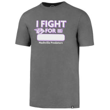Load image into Gallery viewer, Nashville Predators '47 Hockey Fights Cancer Flanker T-Shirt - Gray NHL Guys Tee
