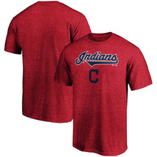 Load image into Gallery viewer, Cleveland Indians Majestic Basic T-Shirt - Heathered Red MLB Guys Tee
