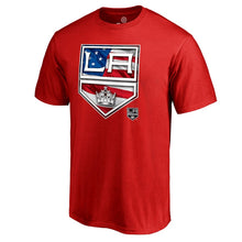 Load image into Gallery viewer, Los Angeles Kings Banner Wave T-Shirt - Red NHL Guys Tee
