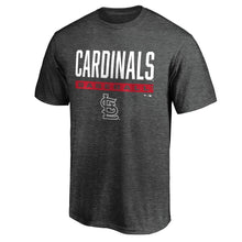 Load image into Gallery viewer, St. Louis Cardinals Win Stripe T-Shirt - Charcoal MLB Guys Tee
