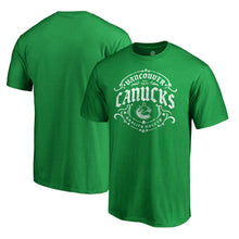 Load image into Gallery viewer, Vancouver Canucks St. Patrick's Day Tullamore T-Shirt - Green NHL Guys Tee
