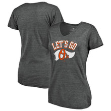 Load image into Gallery viewer, Baltimore Orioles Women&#39;s Hometown Tri-Blend V-Neck T-Shirt - Black MLB Ladies V-Neck
