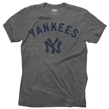 Load image into Gallery viewer, New York Yankees Majestic Threads Granite Tri-Blend Crew T-Shirt - Gray MLB Guys Tee
