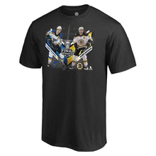 Load image into Gallery viewer, Boston Bruins Vs. St. Louis Blues 2019 Stanley Cup Final Dueling Even Strength Matchup T-Shirt - Black NHL Guys Tee
