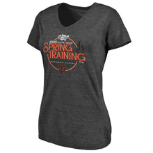 Load image into Gallery viewer, San Francisco Giants Women&#39;s 2020 Spring Training Round Trip Tri-Blend V-Neck T-Shirt - Heathered Charcoal MLB Ladies V-Neck
