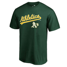 Load image into Gallery viewer, Oakland Athletics Team Lockup T-Shirt - Green MLB Guys Tee
