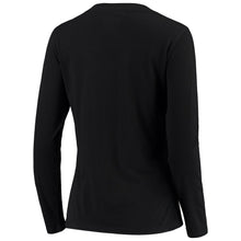 Load image into Gallery viewer, Carolina Panthers G-Iii 4Her Carl Banks Women's Post Season Long Sleeve V-Neck T-Shirt - Black NFL Ladies V-Neck Long Sleeve

