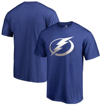 Load image into Gallery viewer, Tampa Bay Lightning Gradient Logo T-Shirt - Blue NHL Guys Tee

