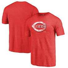Load image into Gallery viewer, Cincinnati Reds Distressed Team Tri-Blend T-Shirt - Heathered Red MLB Guys Tee
