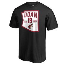Load image into Gallery viewer, Shane Doan Arizona Coyotes Retirement State Fill T-Shirt - Black NHL Guys Tee

