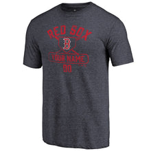 Load image into Gallery viewer, Boston Red Sox Personalized Base Runner Tri-Blend T-Shirt - Navy MLB Guys Tee
