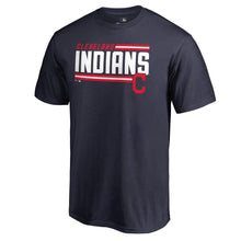 Load image into Gallery viewer, Cleveland Indians Onside Stripe T-Shirt - Navy MLB Guys Tee
