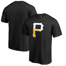 Load image into Gallery viewer, Pittsburgh Pirates Gradient Logo T-Shirt - Black MLB Guys Tee

