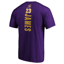 Load image into Gallery viewer, Lebron James Los Angeles Lakers Team Playmaker Name &amp; Number T-Shirt - Purple NBA Guys Tee
